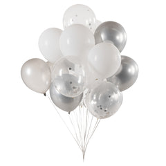 Balloonify Silver Confetti Balloon Set - 20 Pieces - 1 count box