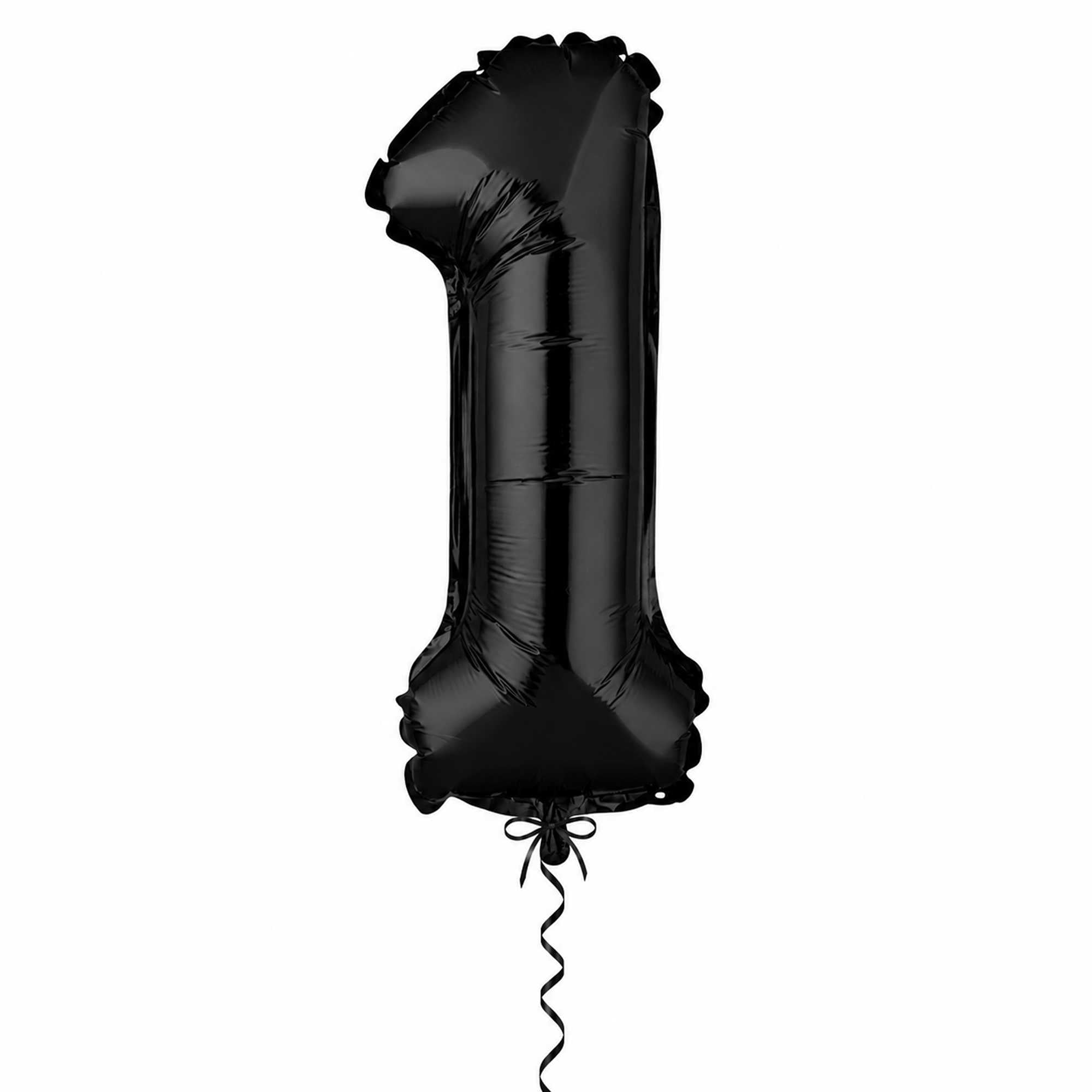 Balloonify Black Mylar Number 1 Balloon - 16" - 1 count box