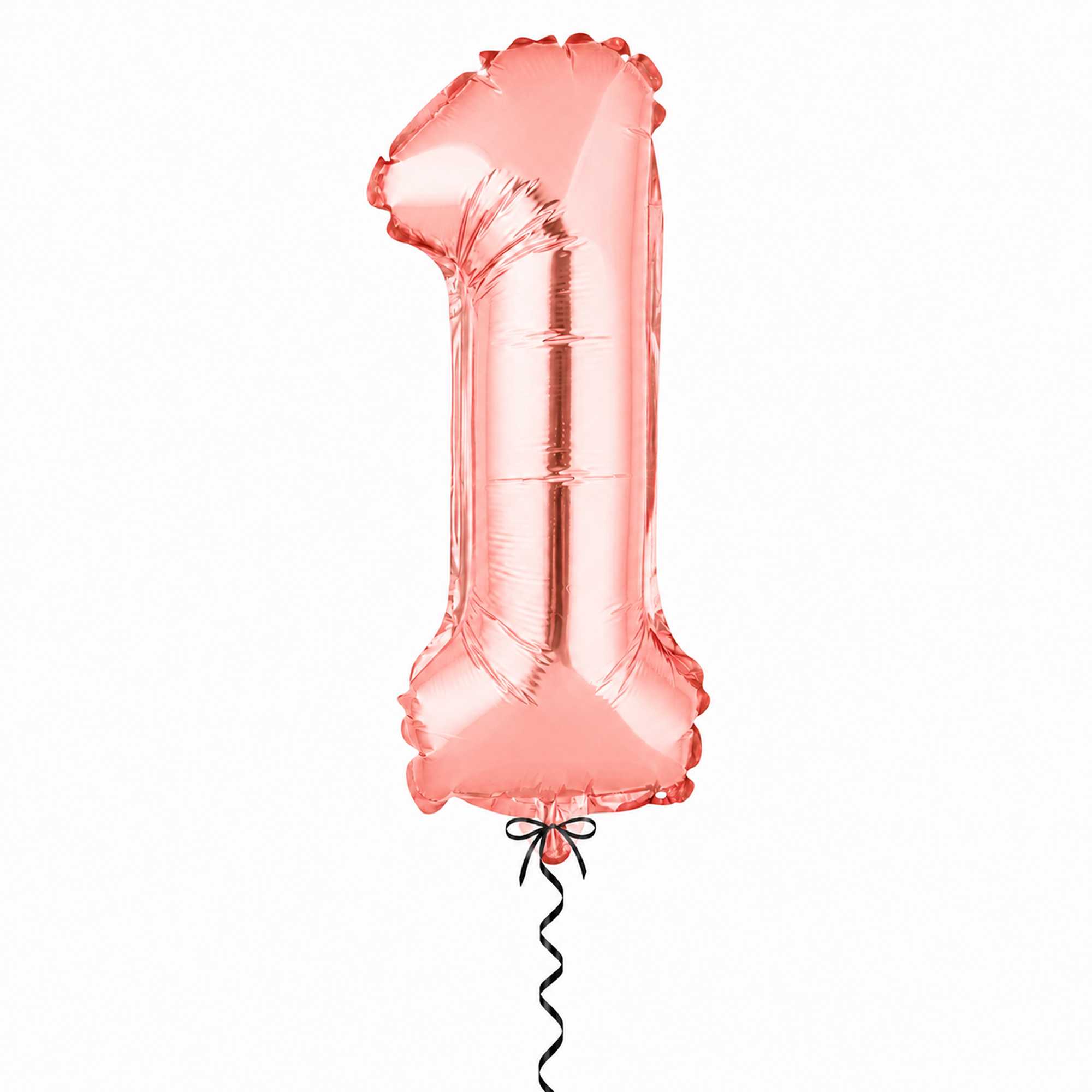 Balloonify Rose Gold Mylar Number 1 Balloon - 16" - 1 count box