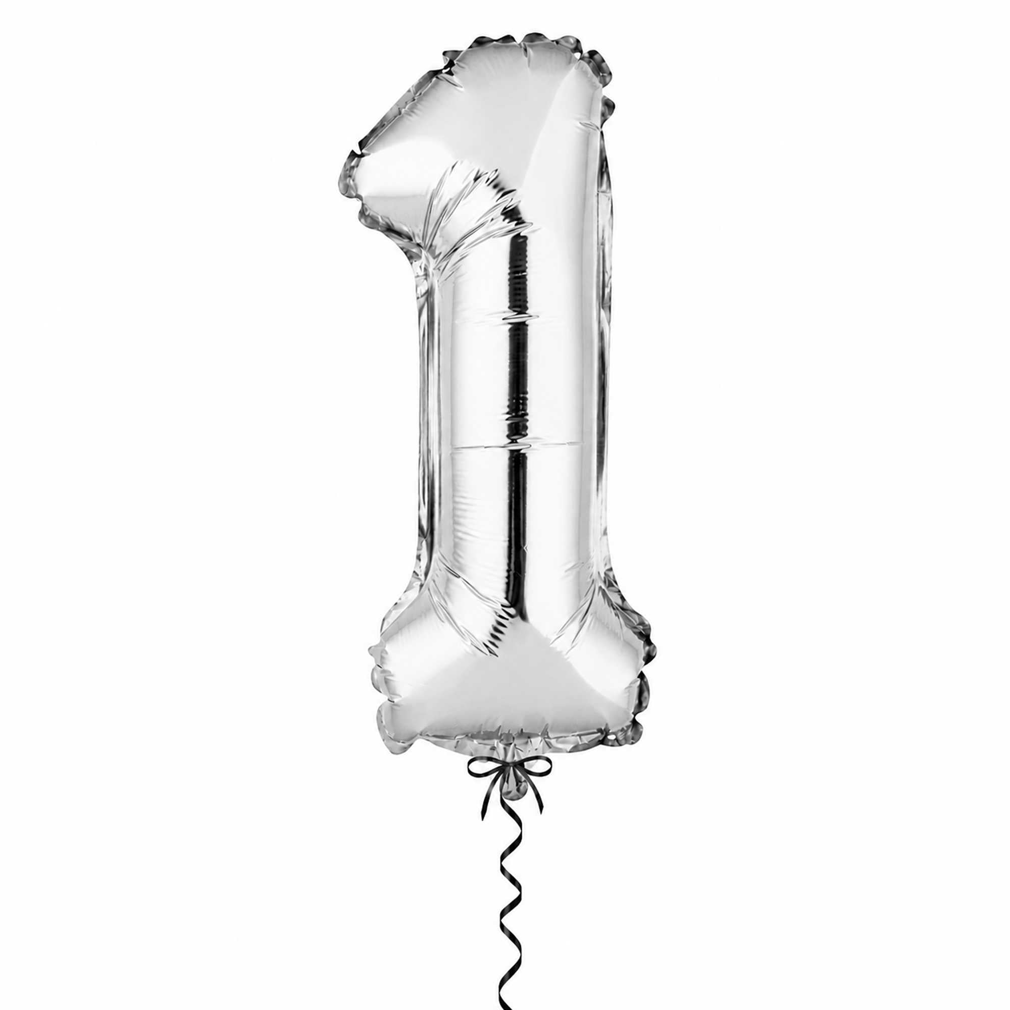 Balloonify Silver Mylar Number 1 Balloon - 16" - 1 count box