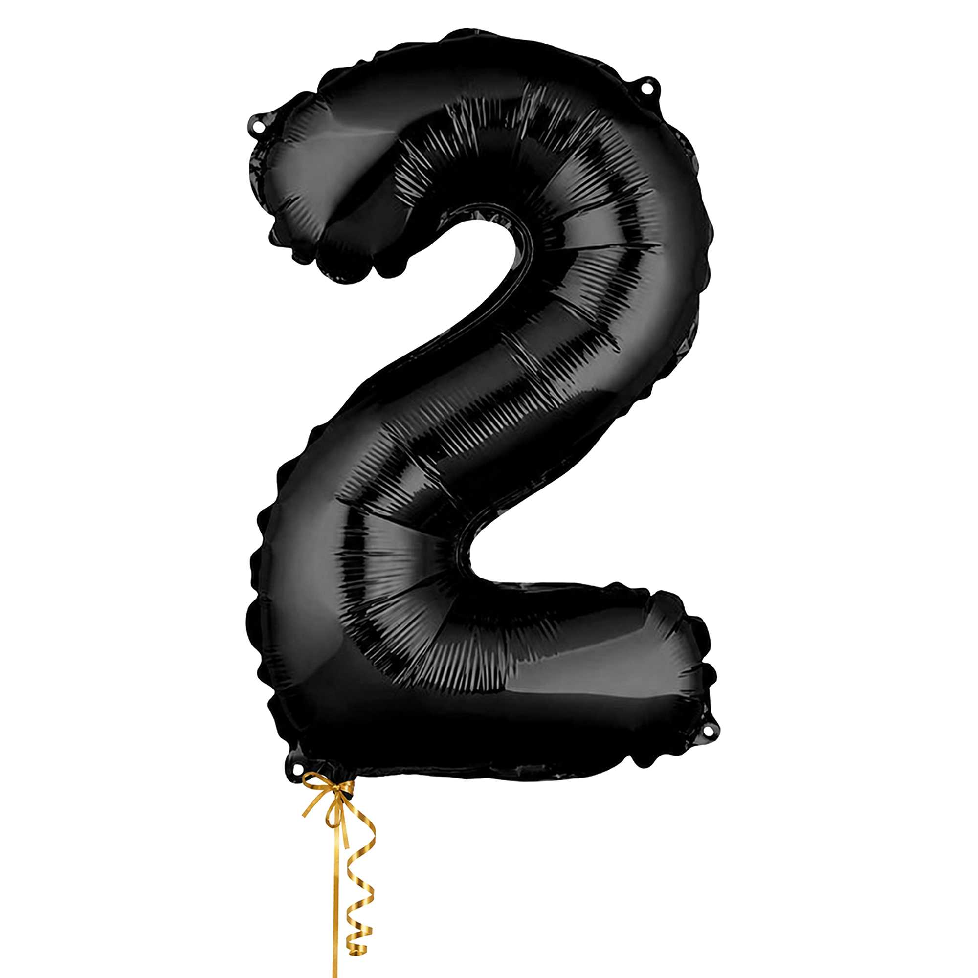 Balloonify Black Mylar Number 2 Balloon - 16" - 1 count box