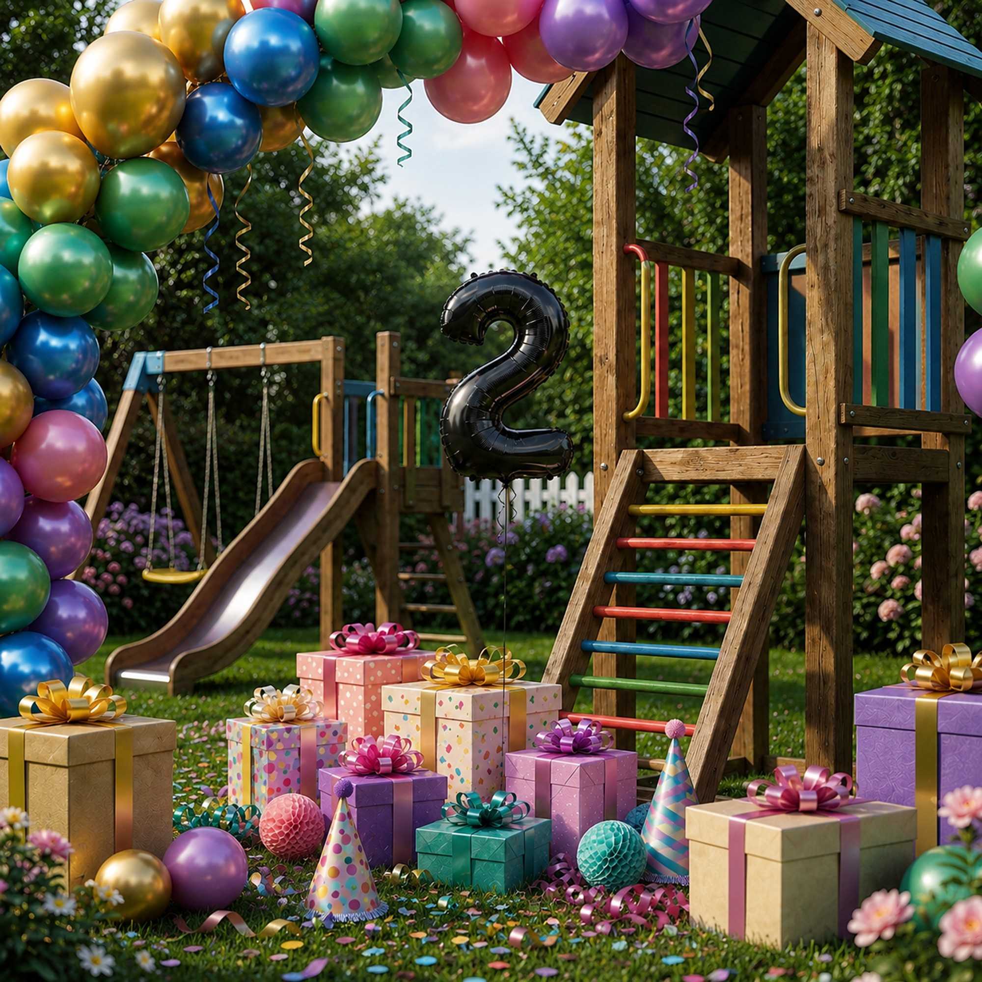Balloonify Black Mylar Number 2 Balloon - 16" - 1 count box
