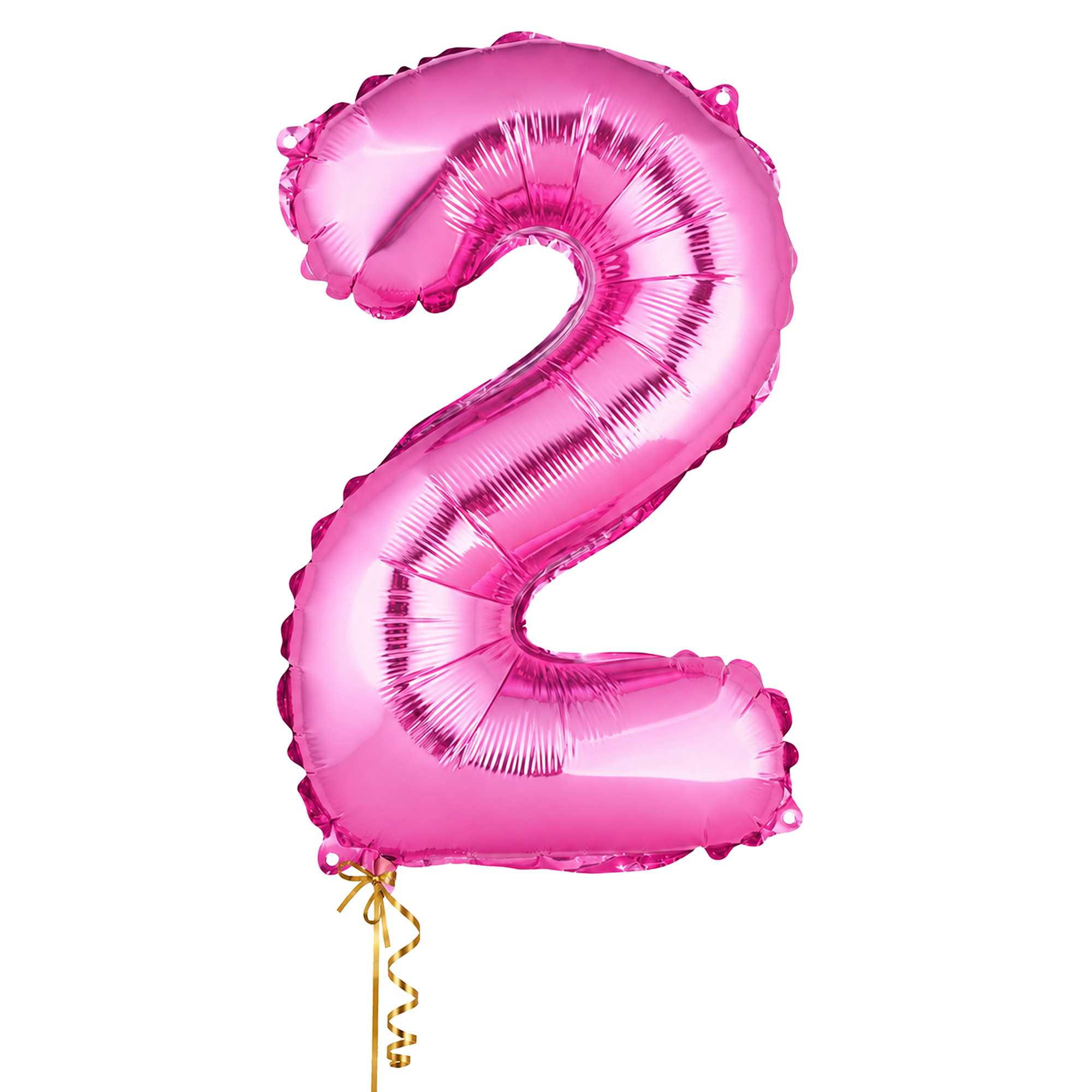 Balloonify Pink Mylar Number 2 Balloon - 16" - 1 count box