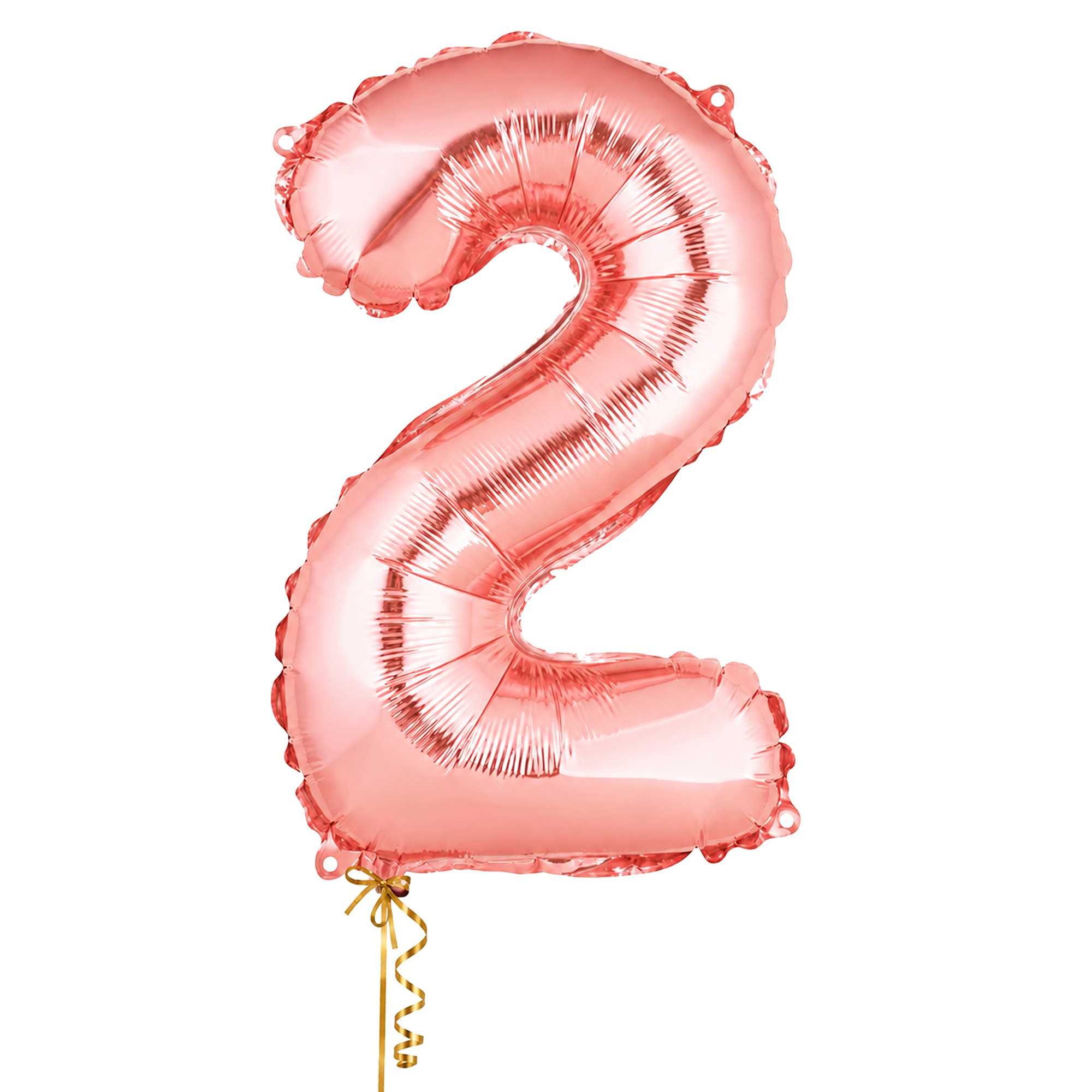 Balloonify Rose Gold Mylar Number 2 Balloon - 16" - 1 count box