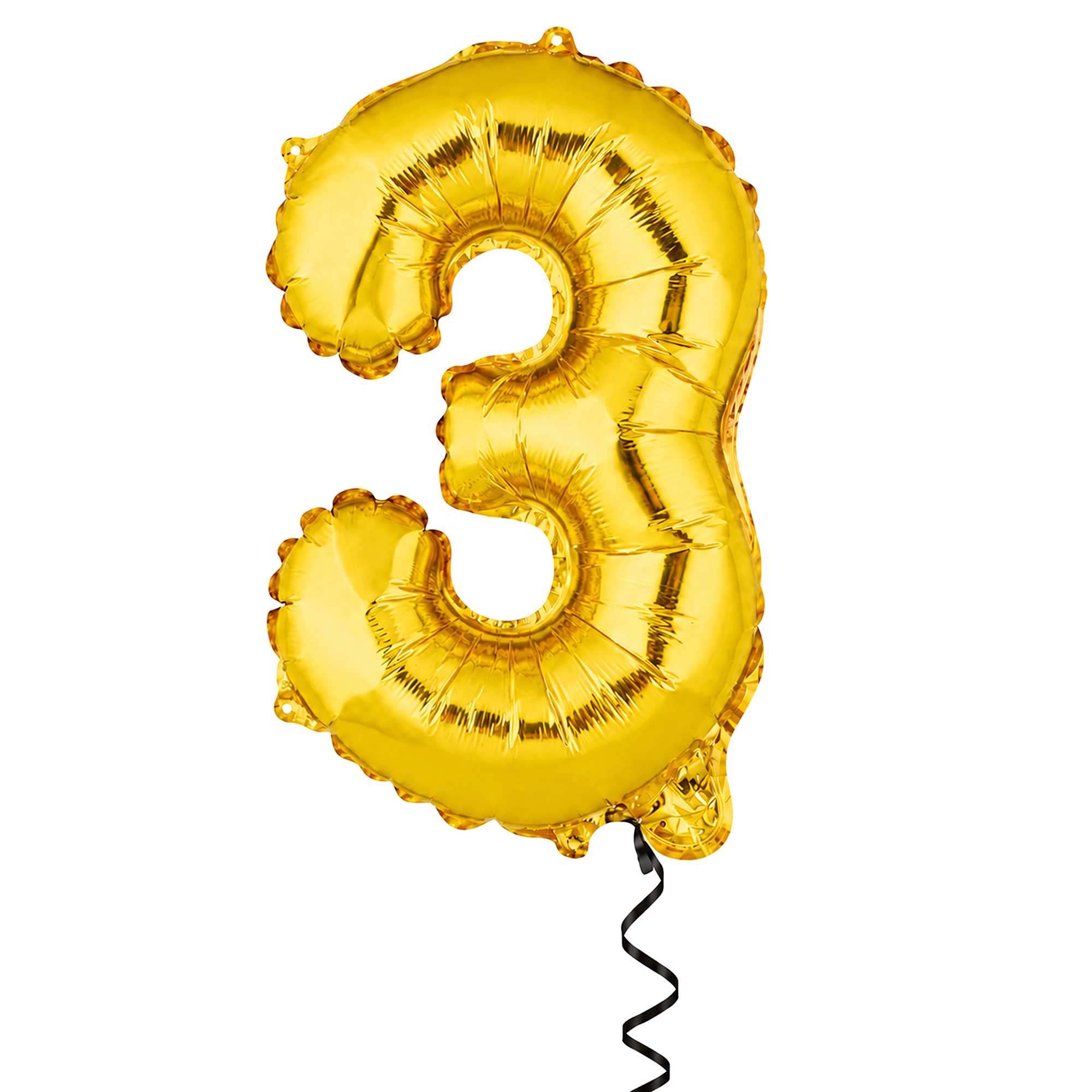 Balloonify Gold Mylar Number 3 Balloon - 16" - 1 count box