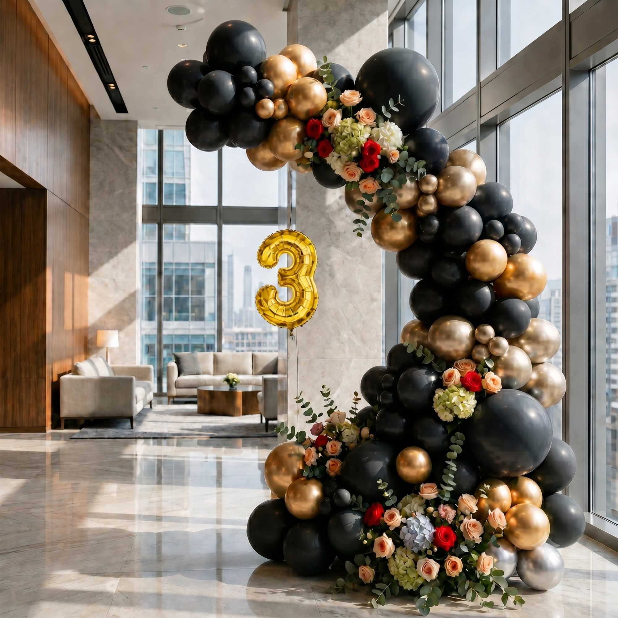 Balloonify Gold Mylar Number 3 Balloon - 16" - 1 count box