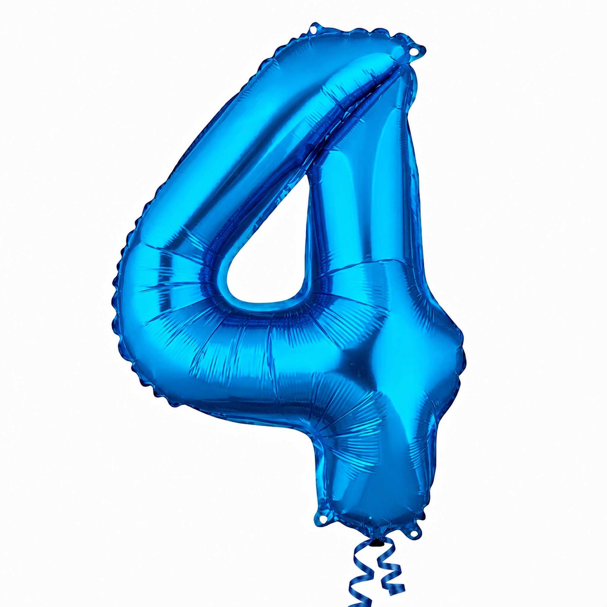 Balloonify Blue Mylar Number 4 Balloon - 16" - 1 count box
