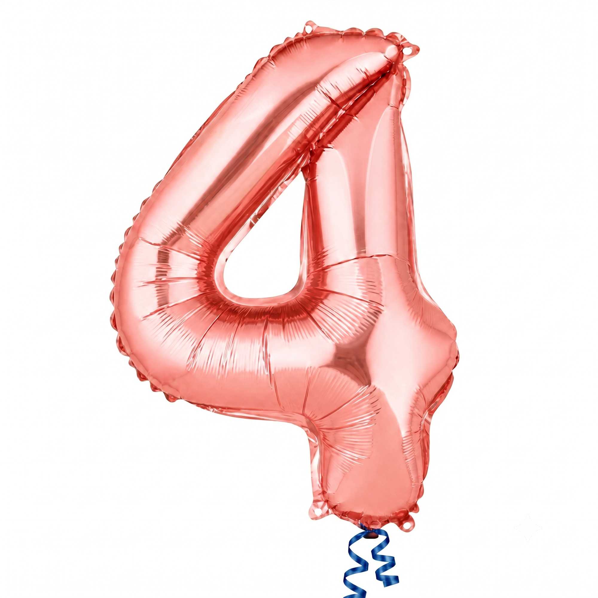 Balloonify Rose Gold Mylar Number 4 Balloon - 16" - 1 count box