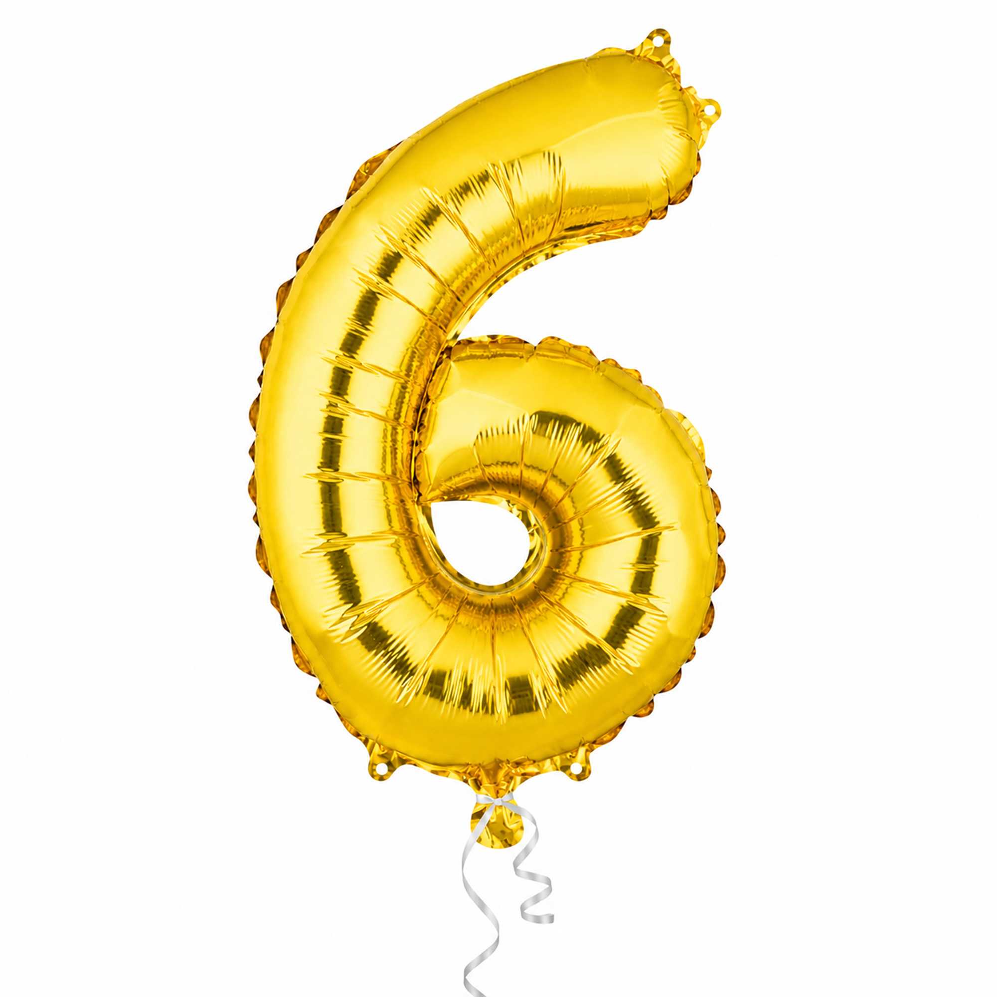 Balloonify Gold Mylar Number 6 Balloon - 16" - 1 count box