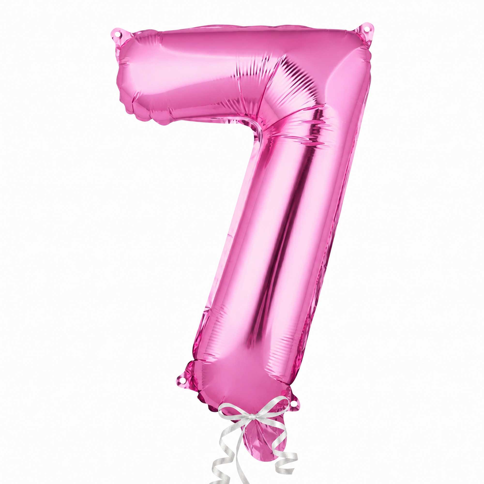 Balloonify Pink Mylar Number 7 Balloon - 16" - 1 count box