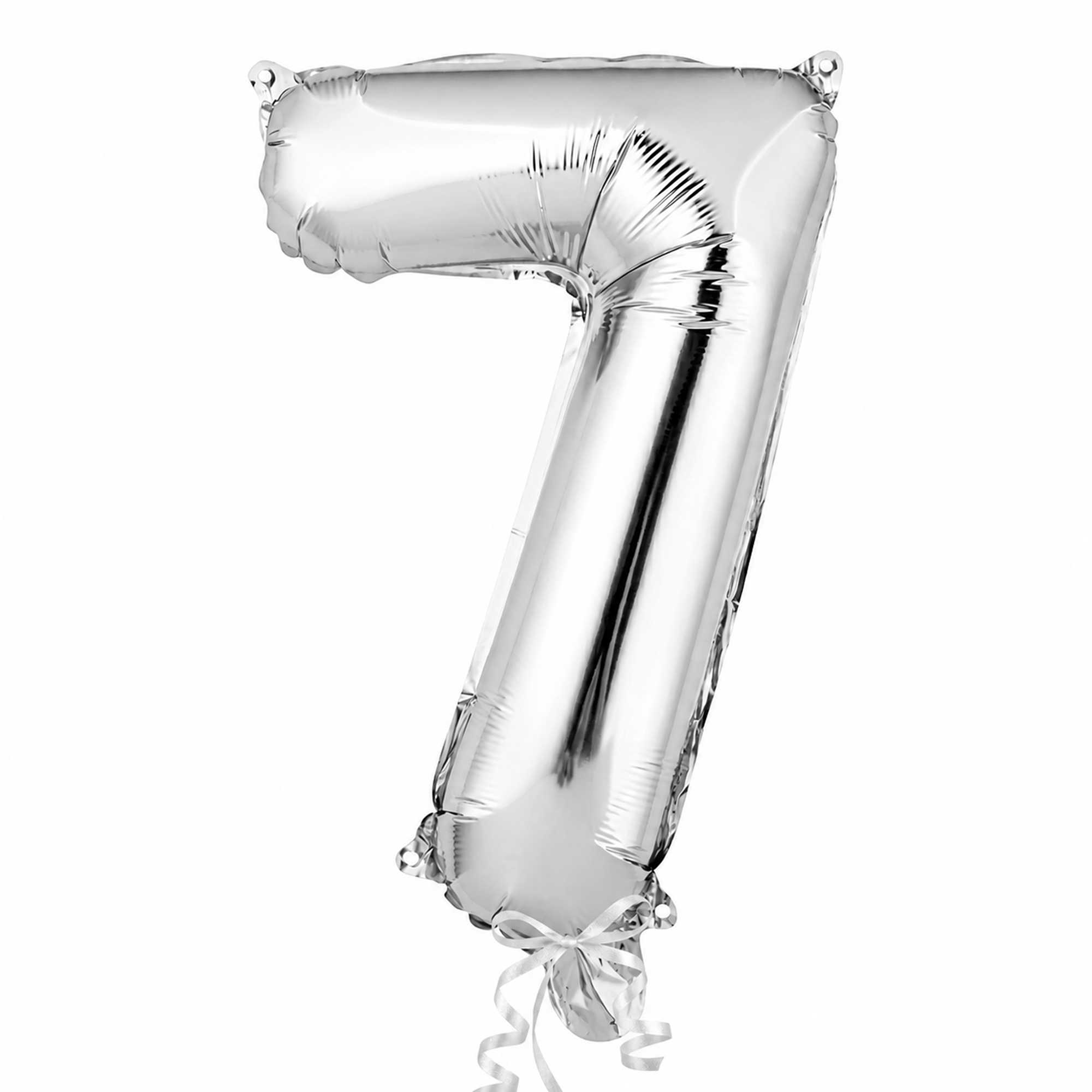 Balloonify Silver Mylar Number 7 Balloon - 16" - 1 count box
