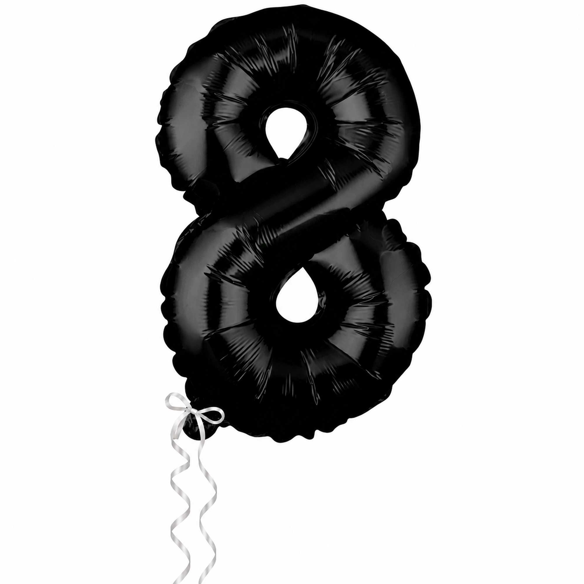Balloonify Black Mylar Number 8 Balloon - 16" - 1 count box
