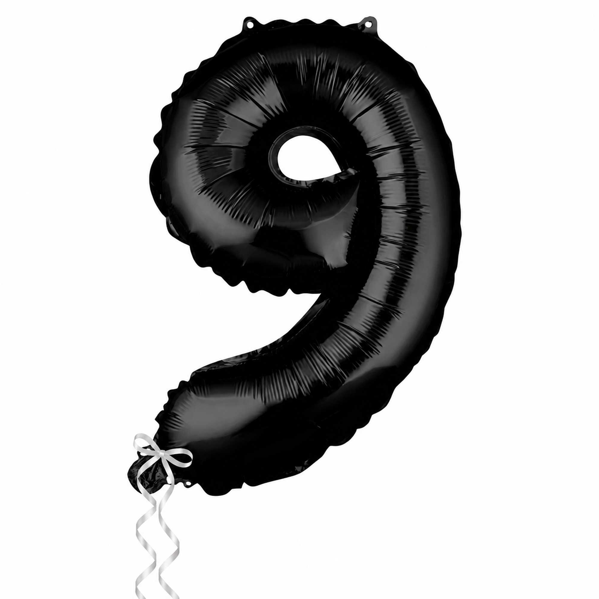 Balloonify Black Mylar Number 9 Balloon - 16" - 1 count box