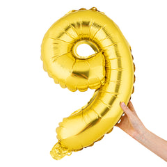 Balloonify Gold Mylar Number 9 Balloon - 16