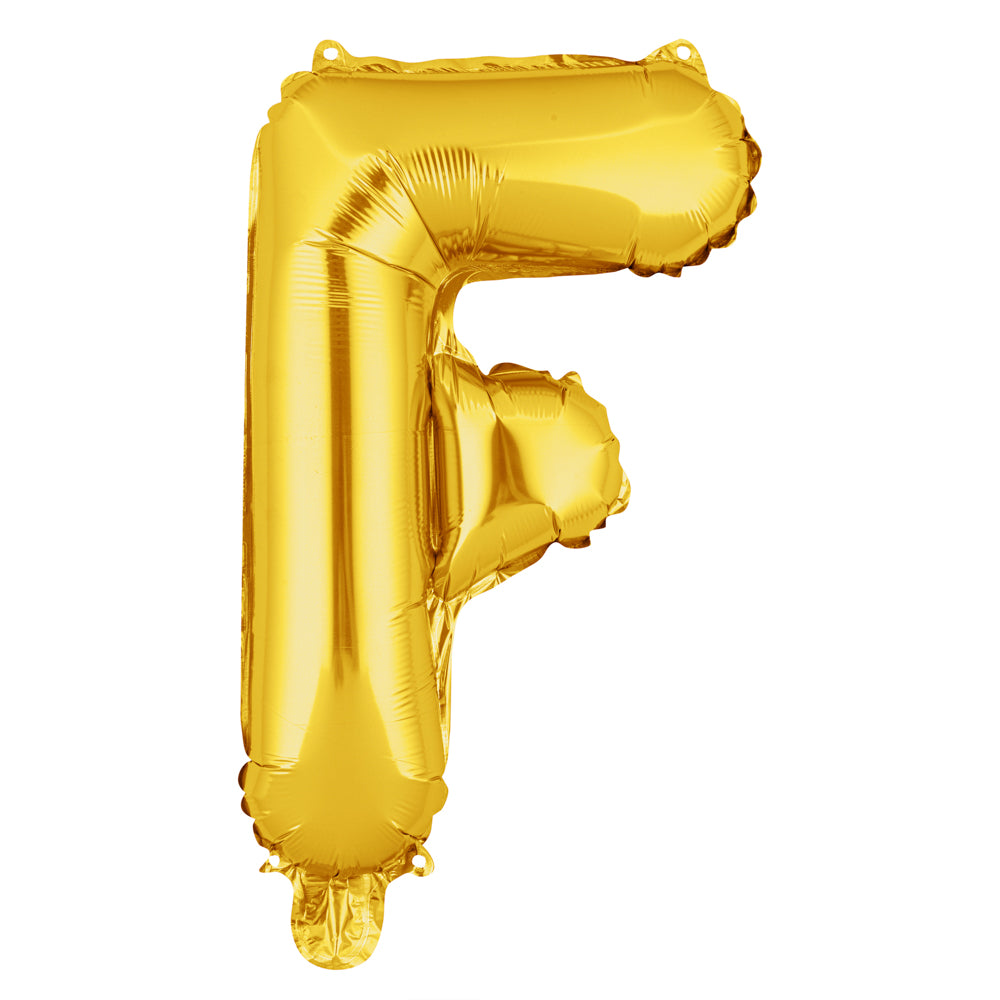 Balloonify Gold Mylar Letter F Balloon - 16" - 1 count box