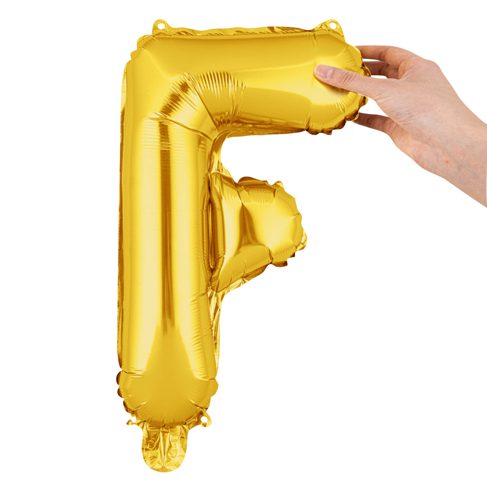 Balloonify Gold Mylar Letter F Balloon - 16" - 1 count box