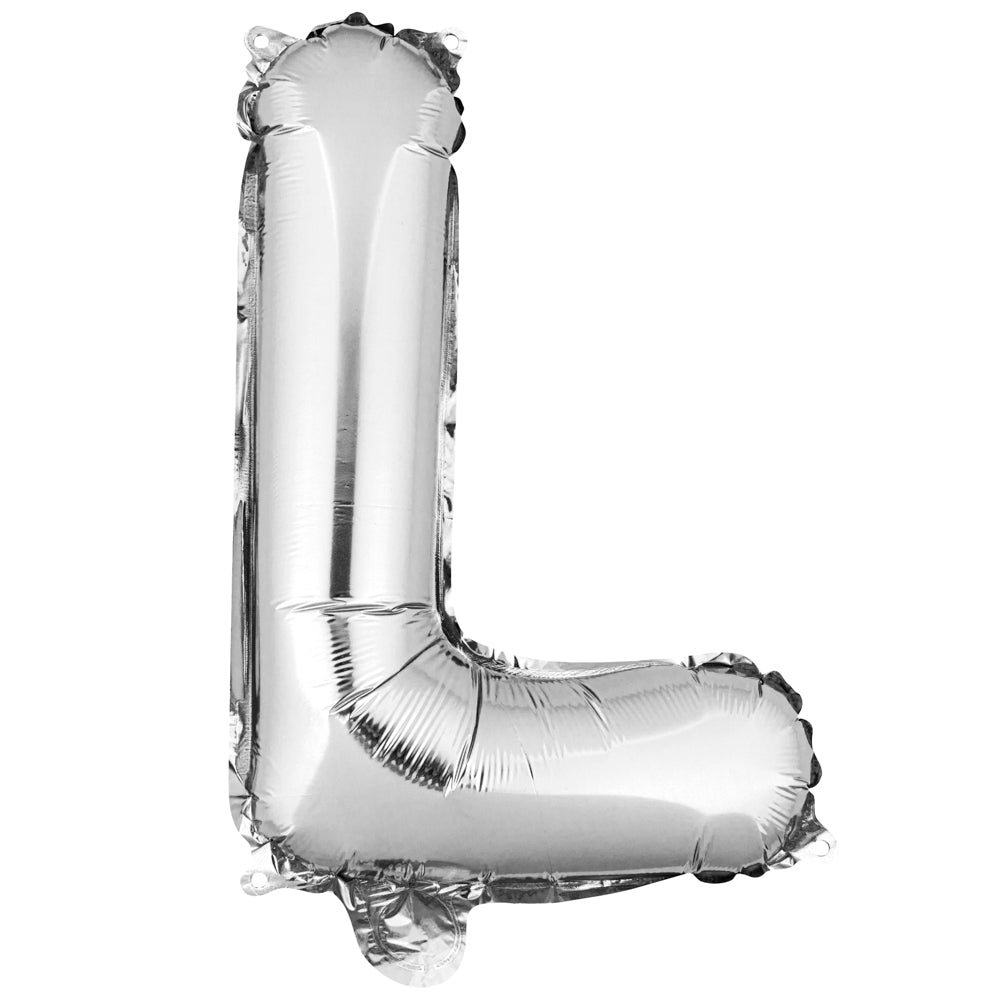 Balloonify Silver Mylar Letter L Balloon - 16" - 1 count box
