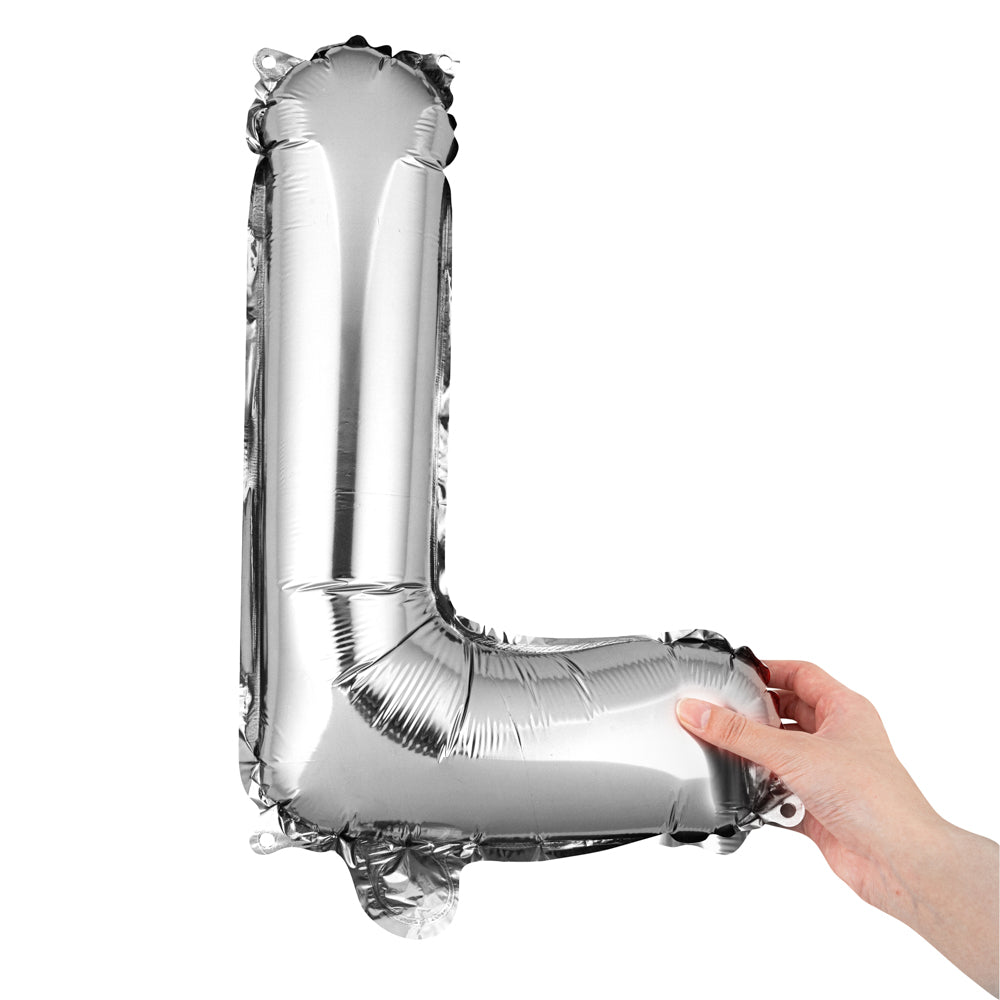 Balloonify Silver Mylar Letter L Balloon - 16" - 1 count box
