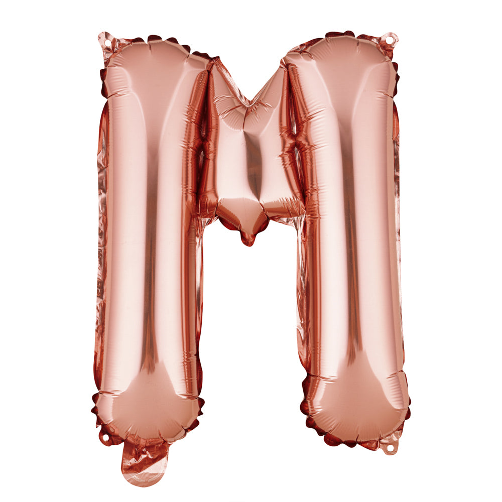 Balloonify Rose Gold Mylar Letter M Balloon - 16" - 1 count box