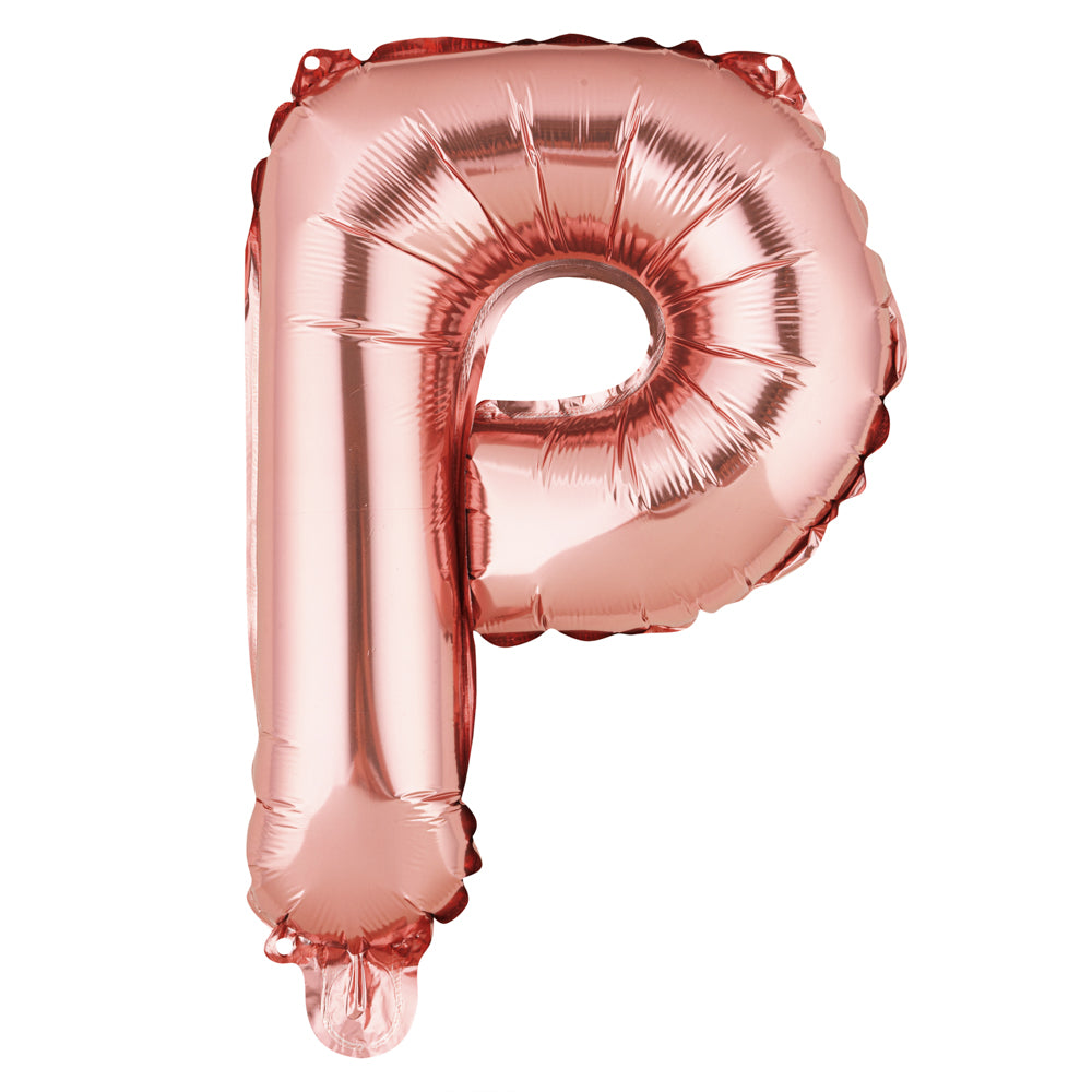 Balloonify Rose Gold Mylar Letter P Balloon - 16" - 1 count box