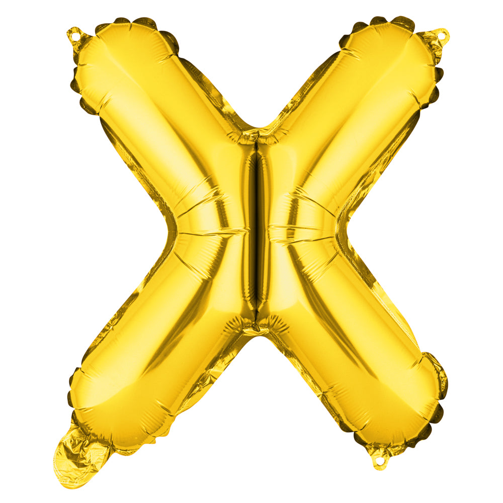 Balloonify Gold Mylar Letter X Balloon - 16" - 1 count box