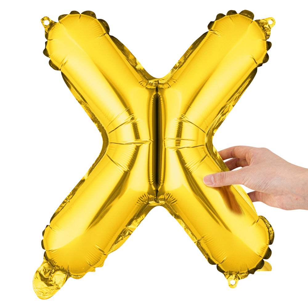 Balloonify Gold Mylar Letter X Balloon - 16" - 1 count box