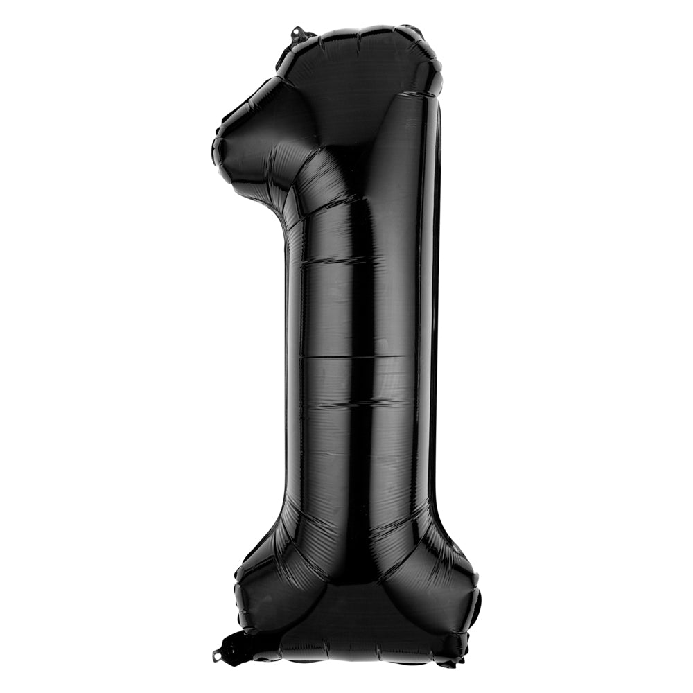 Balloonify Black Mylar Number 1 Balloon - 40" - 1 count box