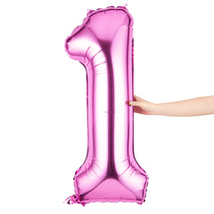 Balloonify Pink Mylar Number 1 Balloon - 40