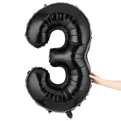 Balloonify Black Mylar Number 3 Balloon - 40