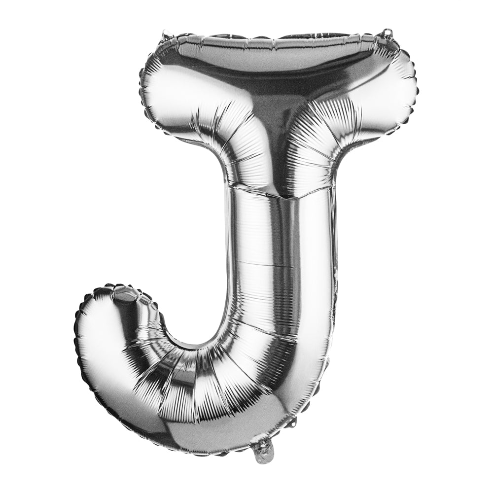 Balloonify Silver Mylar Letter J Balloon - 40" - 1 count box