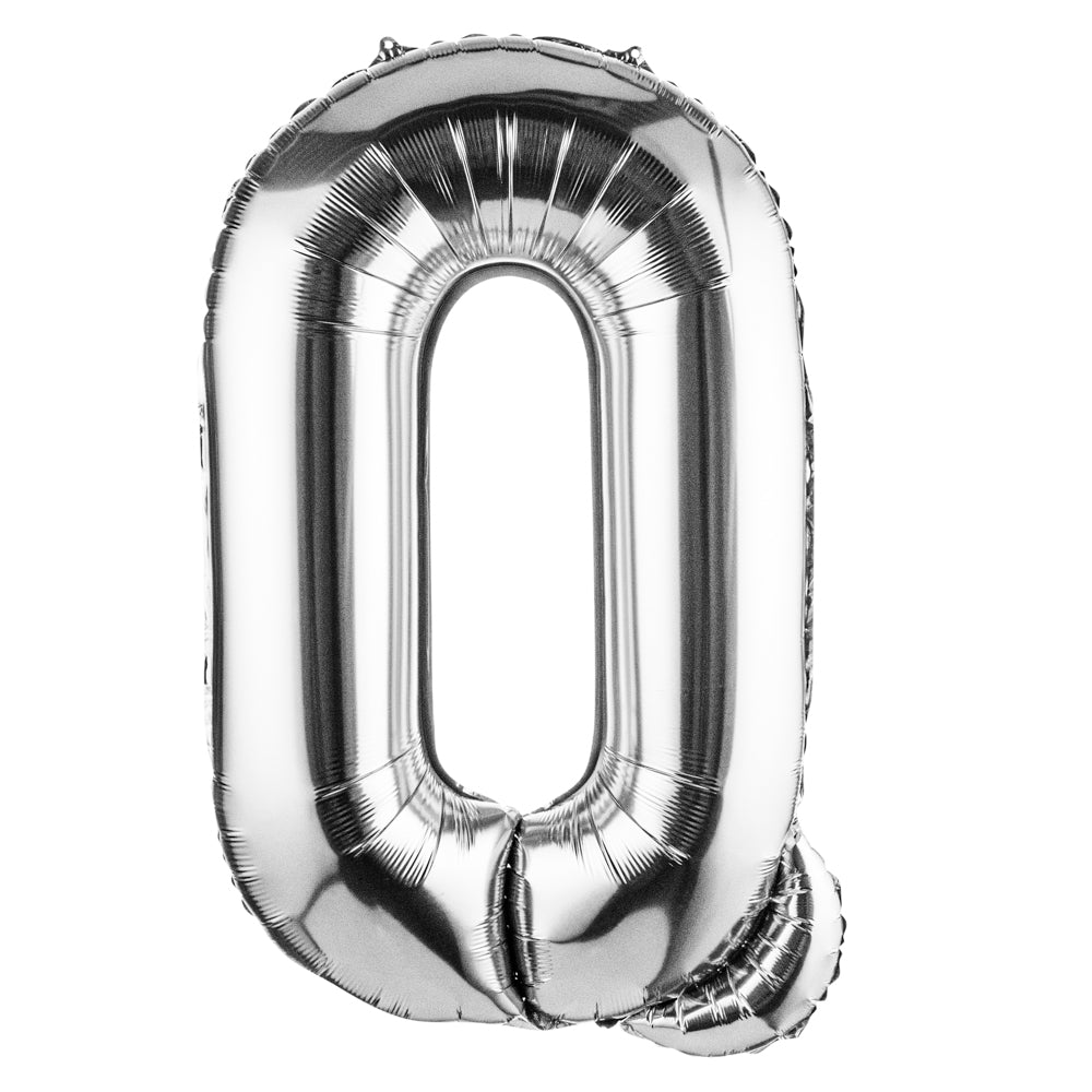Balloonify Silver Mylar Letter Q Balloon - 40" - 1 count box