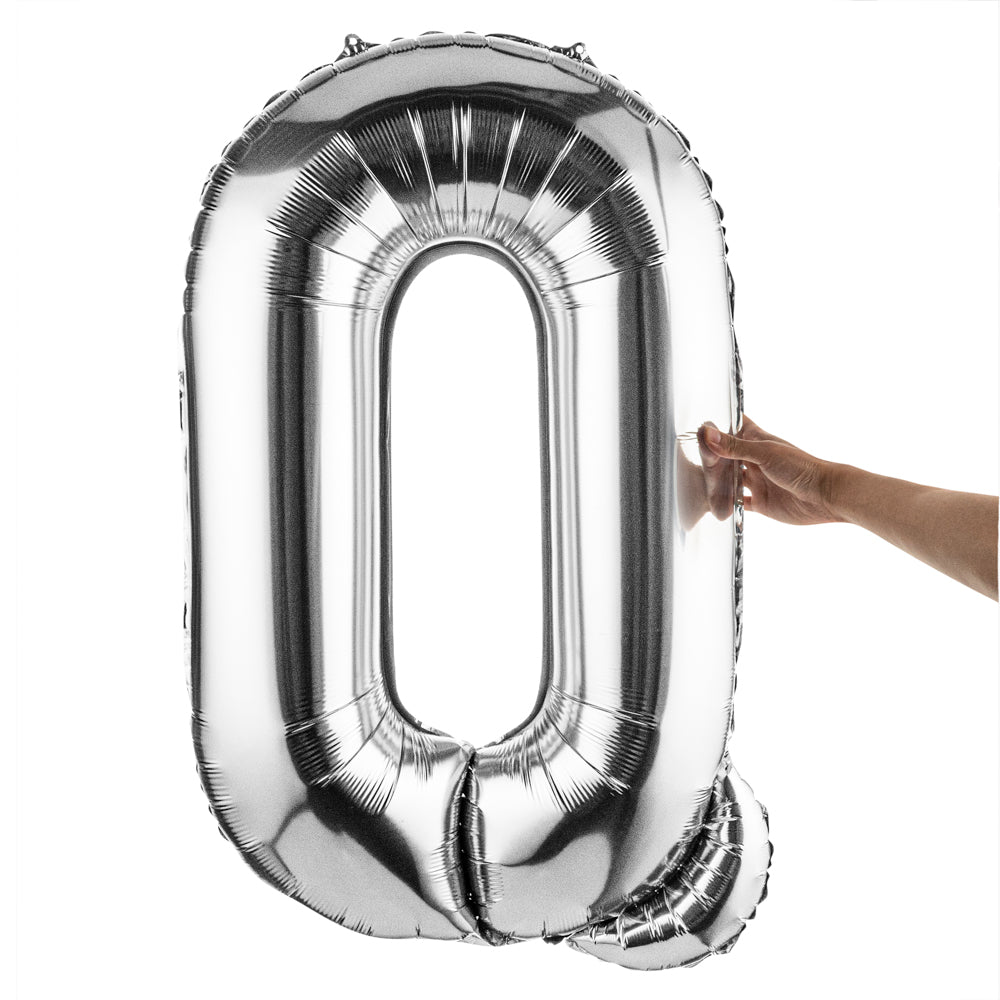 Balloonify Silver Mylar Letter Q Balloon - 40" - 1 count box
