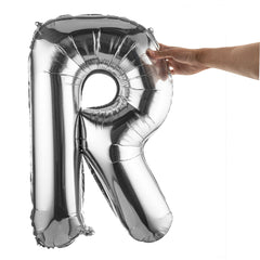 Balloonify Silver Mylar Letter R Balloon - 40
