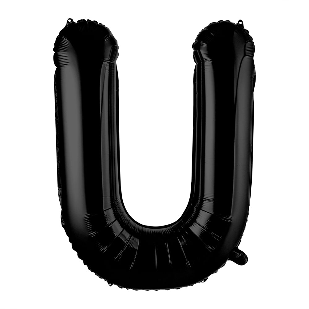 Balloonify Black Mylar Letter U Balloon - 40" - 1 count box