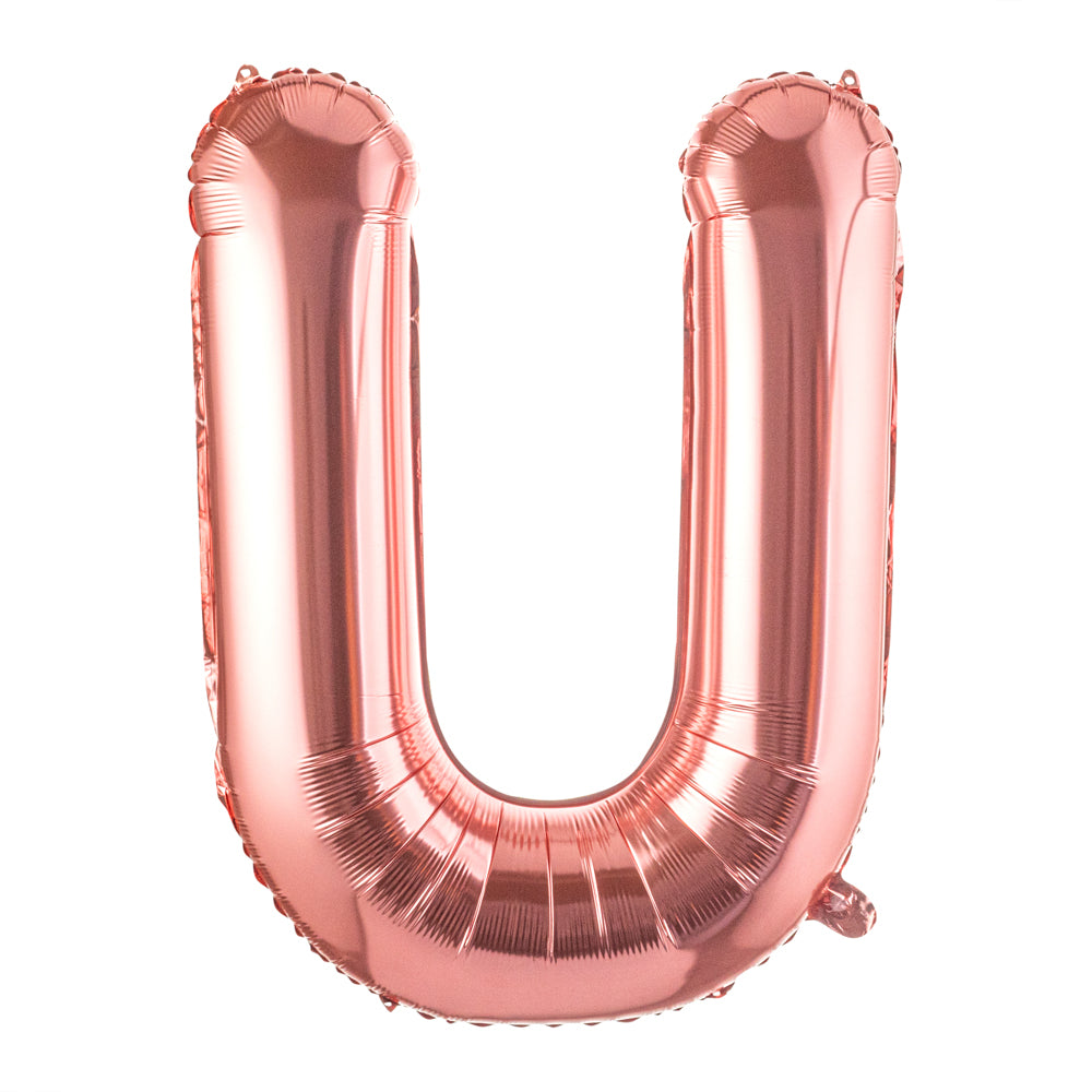 Balloonify Rose Gold Mylar Letter U Balloon - 40" - 1 count box