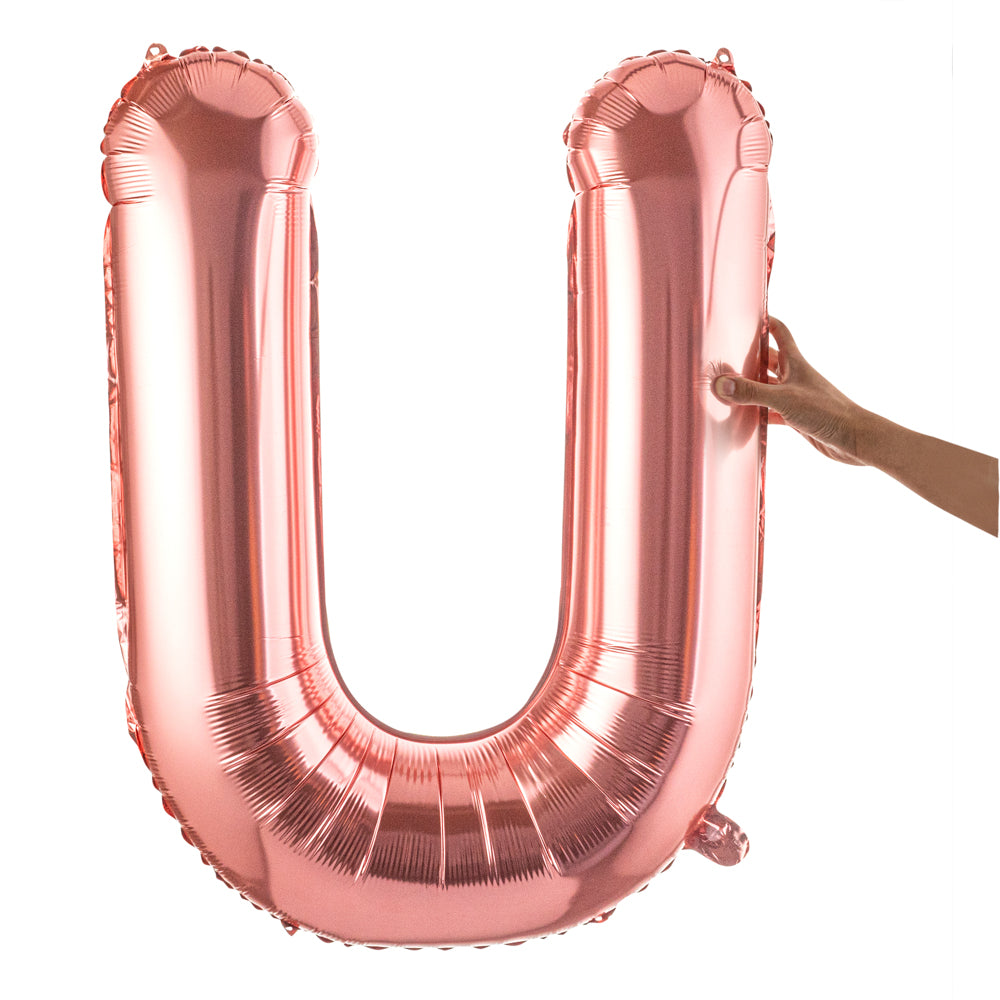 Balloonify Rose Gold Mylar Letter U Balloon - 40" - 1 count box