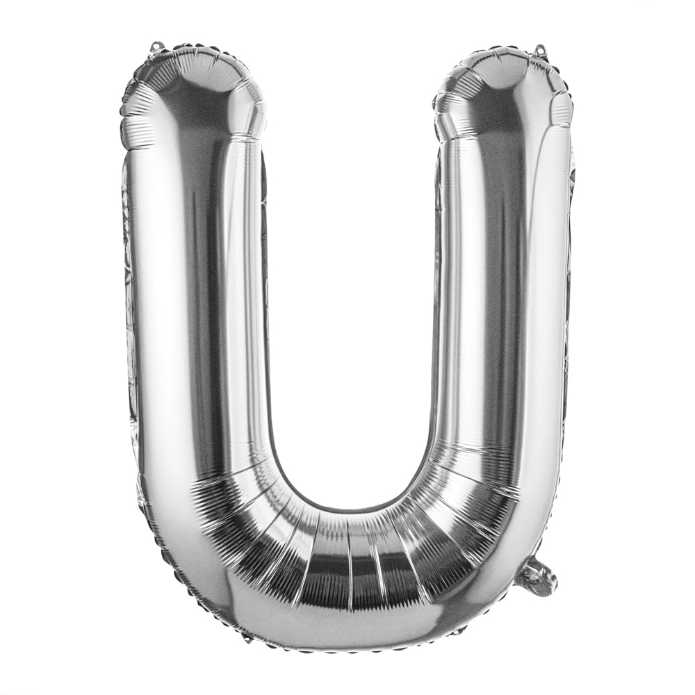 Balloonify Silver Mylar Letter U Balloon - 40" - 1 count box