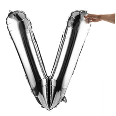 Balloonify Silver Mylar Letter V Balloon - 40