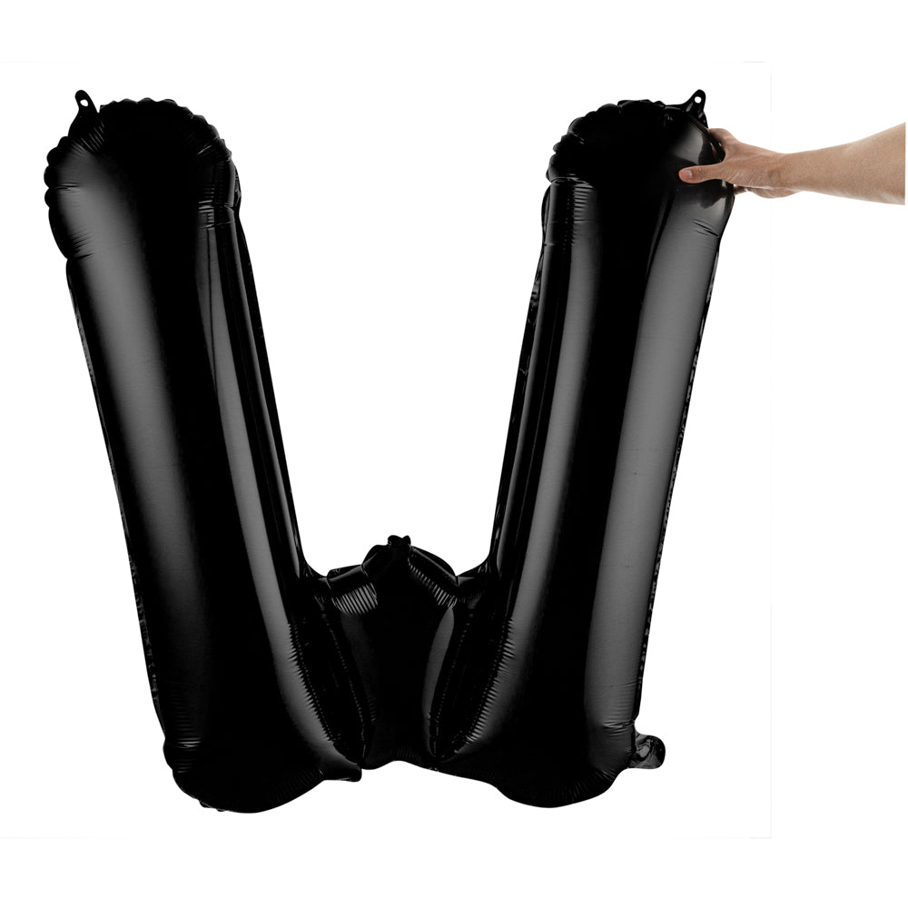 Balloonify Black Mylar Letter W Balloon - 40" - 1 count box
