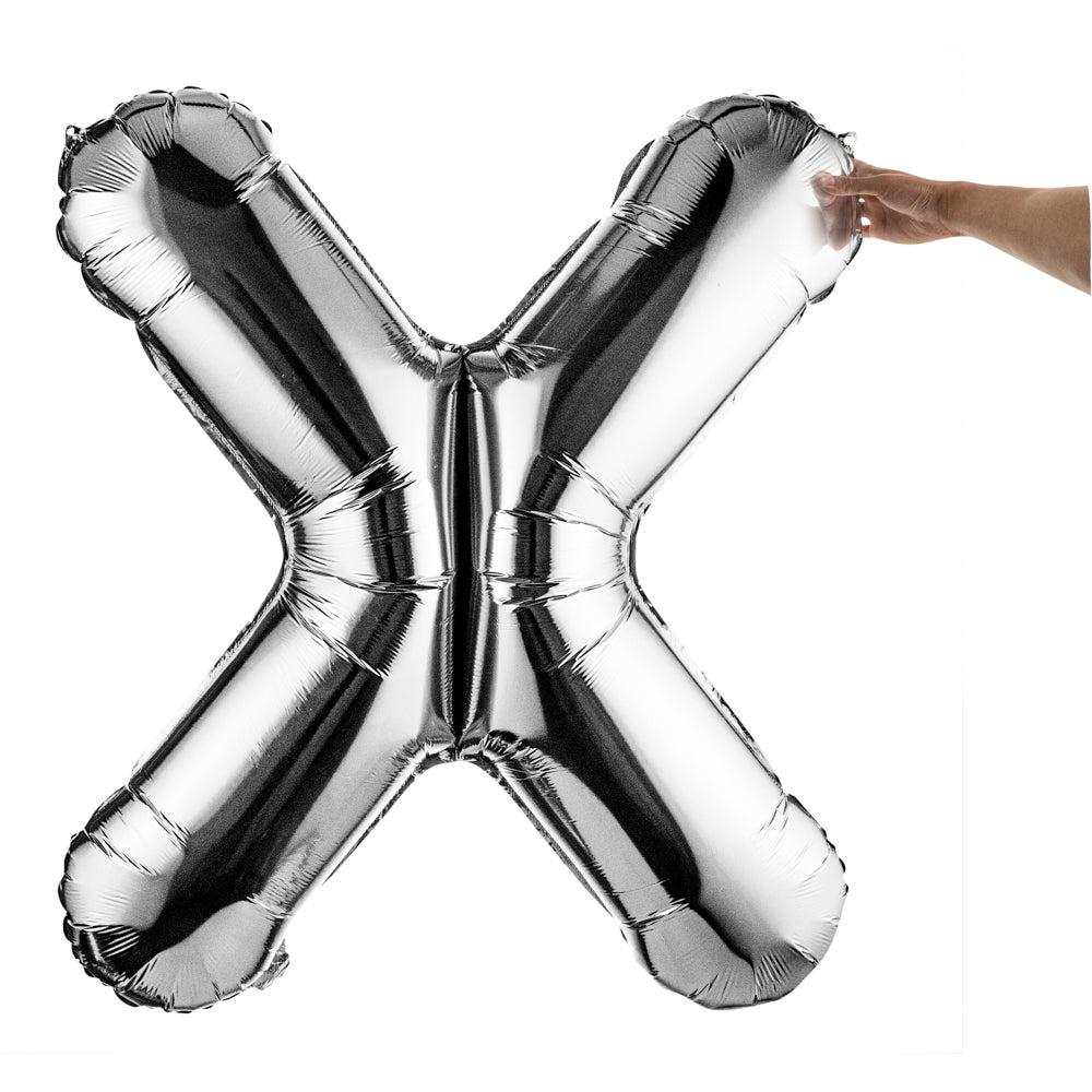 Balloonify Silver Mylar Letter X Balloon - 40" - 1 count box