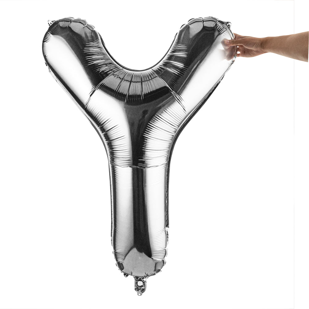 Balloonify Silver Mylar Letter Y Balloon - 40" - 1 count box