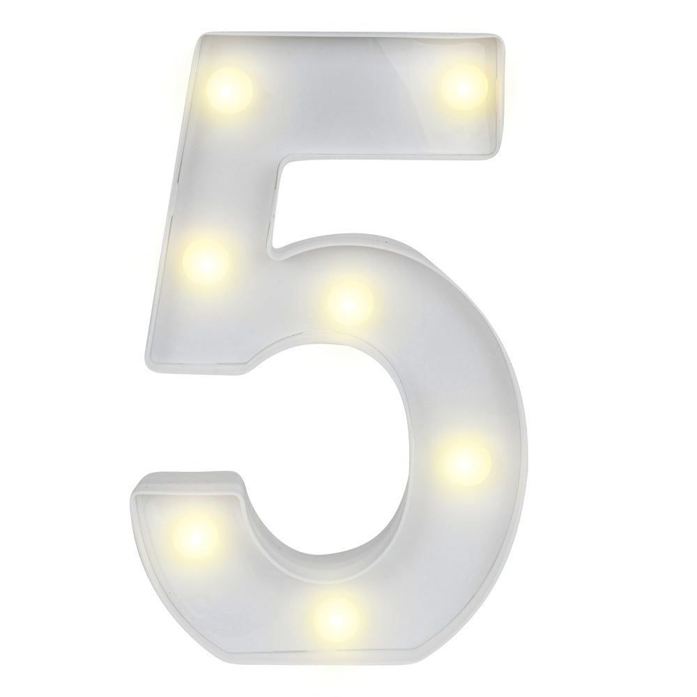 Number Signn5 Illumify White LED Marquee Number 5 Sign - 8 3/4