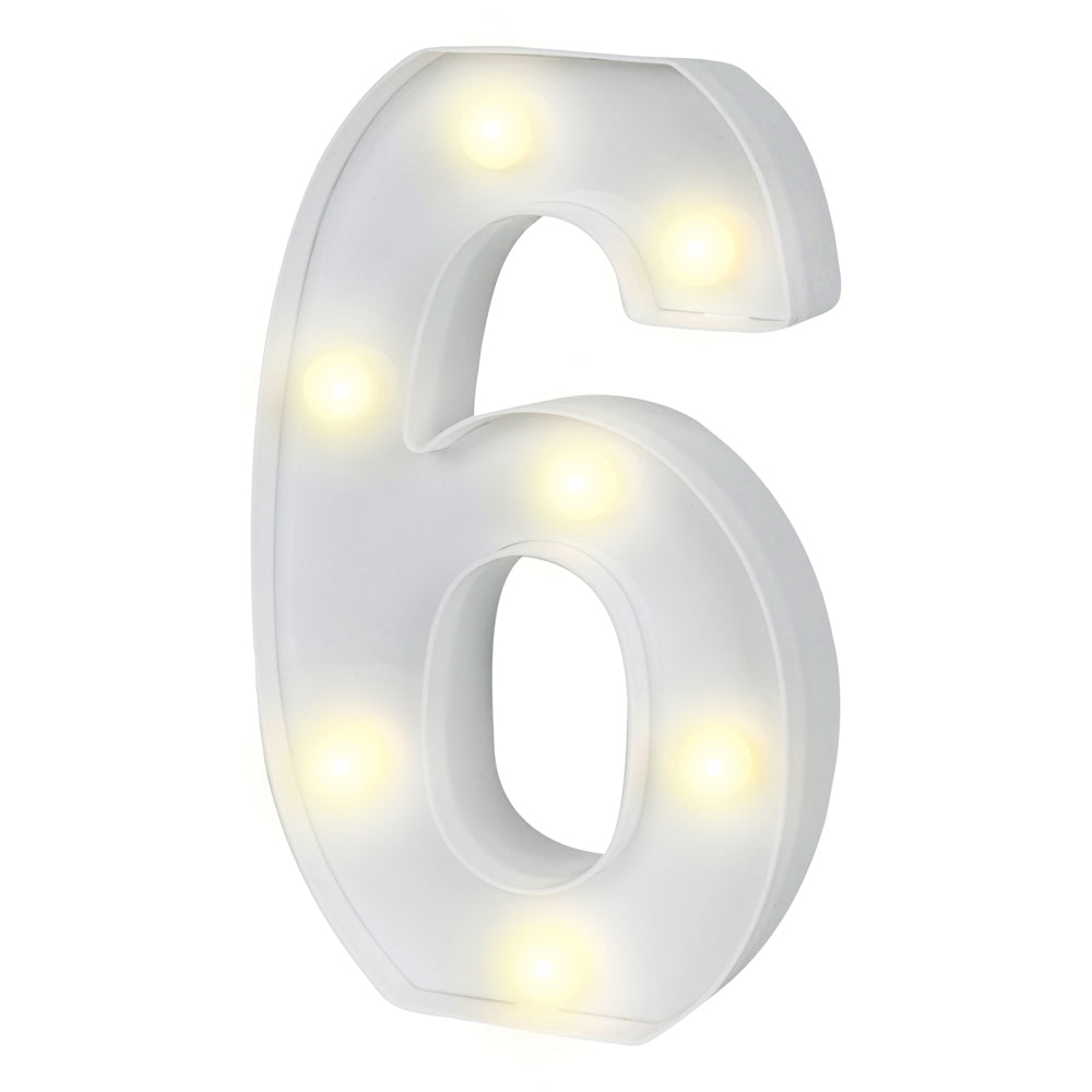 Illumify White LED Marquee Number 6 Sign - 8 3/4