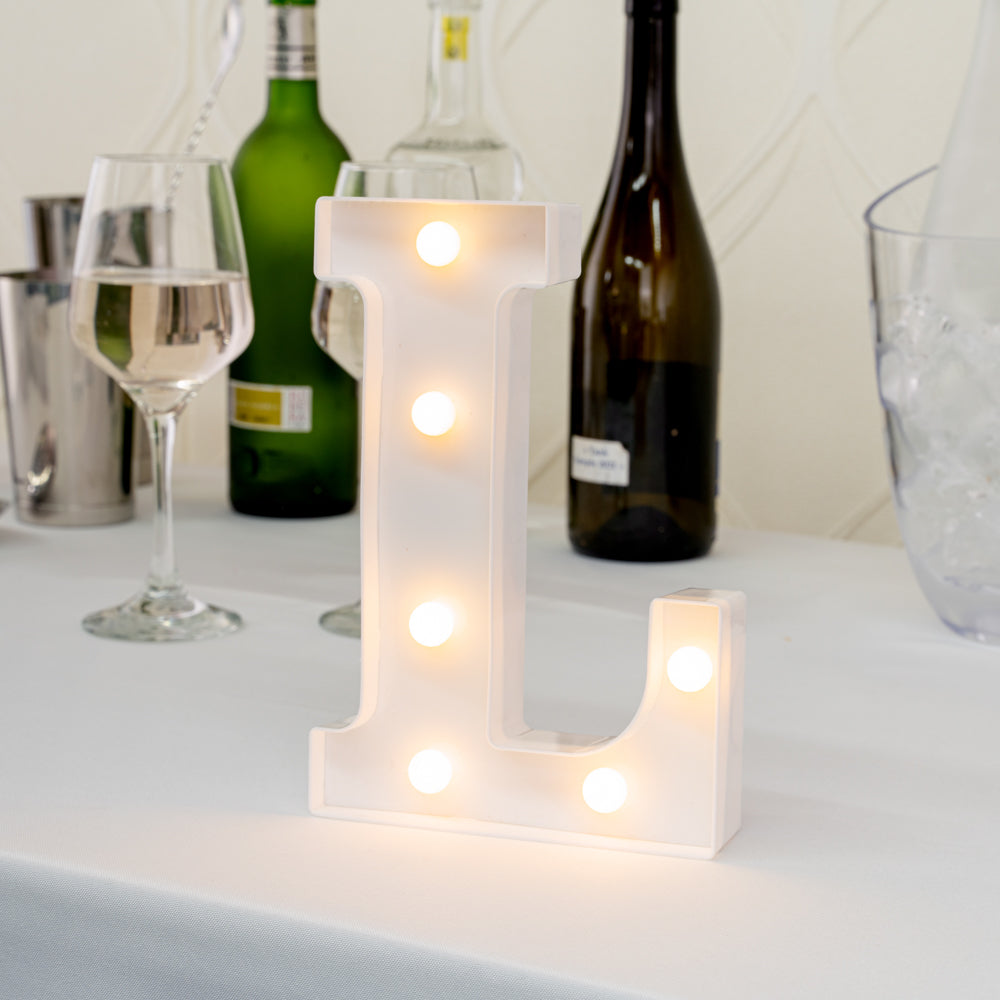 Illumify White LED Marquee Letter L Sign - 8 3/4