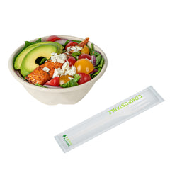 Basic Nature White CPLA Plastic Fork - Compostable Wrapper, Heat-Resistant - 6 1/2