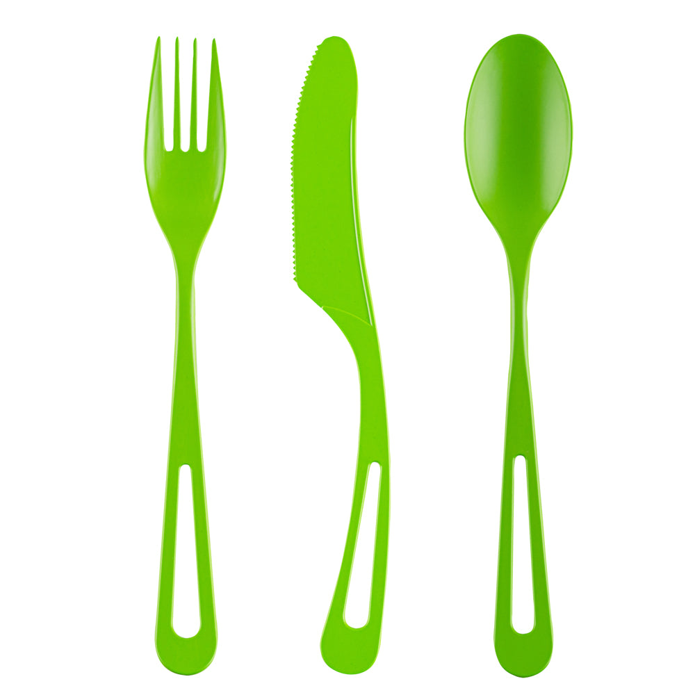 Basic Nature Green CPLA Plastic Cutlery Set - Heat-Resistant, Compostable - 7 1/2" - 290 count box