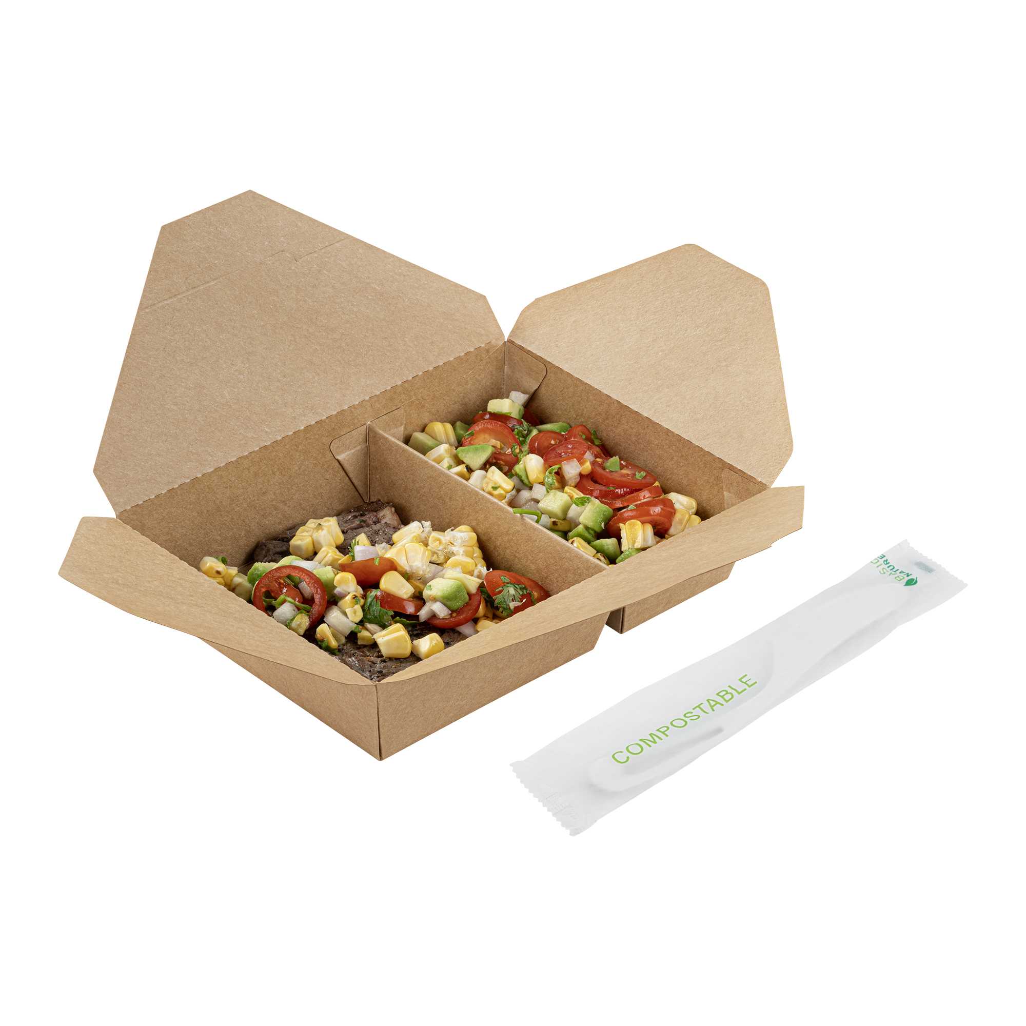 Basic Nature White CPLA Plastic Knife - Compostable Wrapper, Heat-Resistant - 7 1/2" - 250 count box