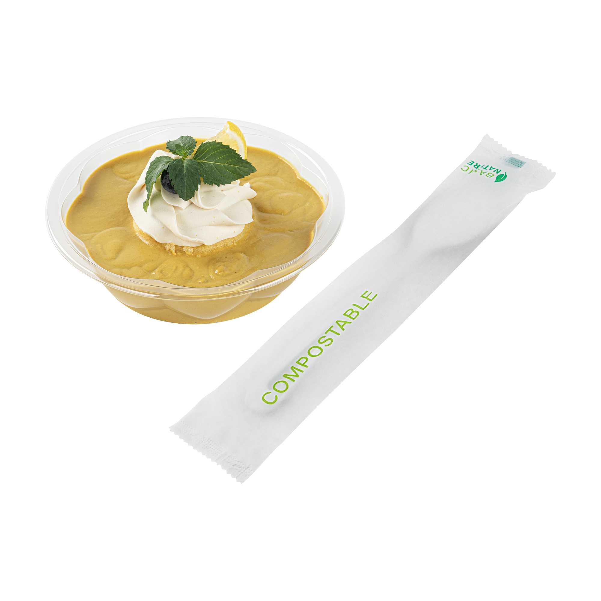 Basic Nature White CPLA Plastic Spoon - Compostable Wrapper, Heat-Resistant - 7 1/2" - 250 count box