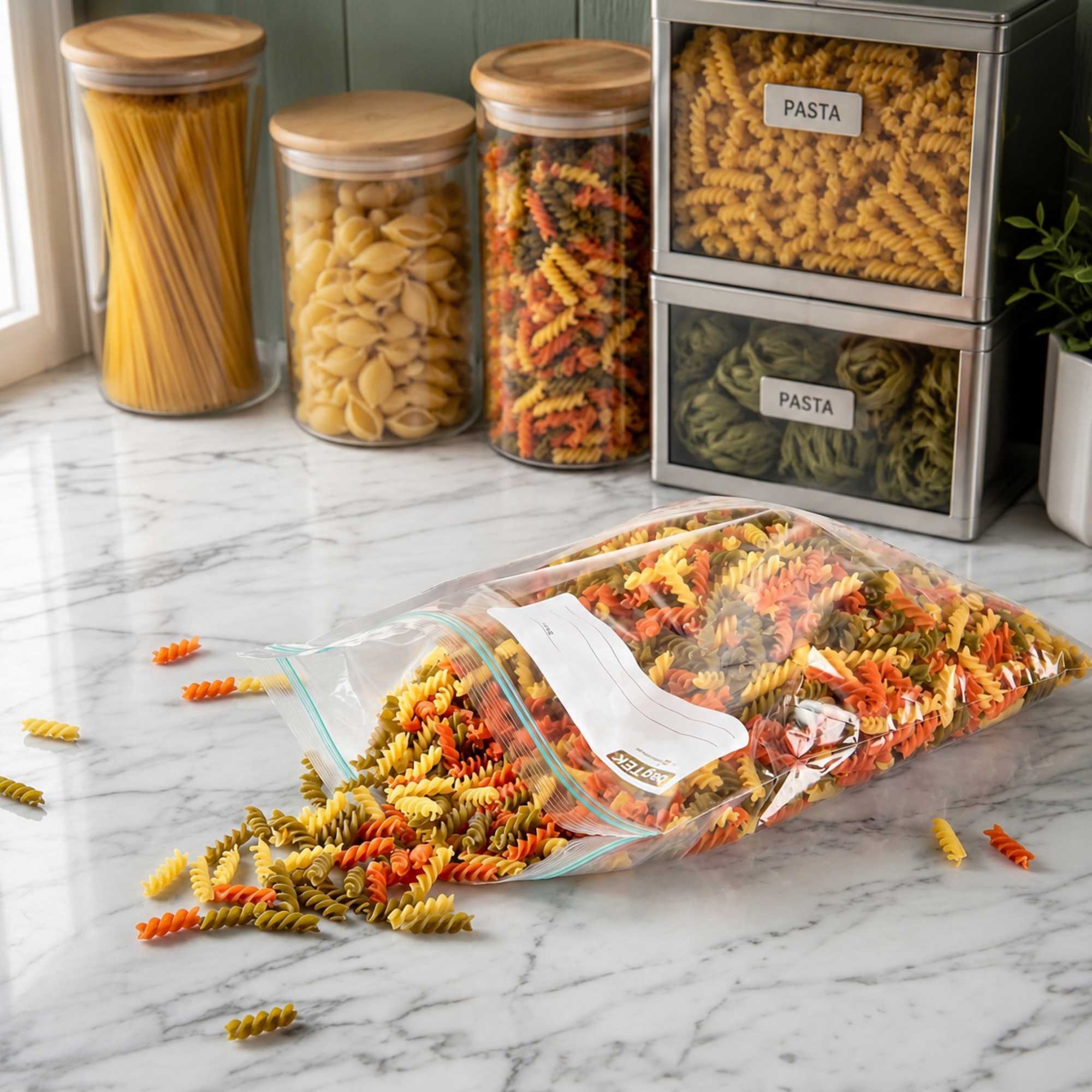 Bag Tek 2 gal Clear Plastic Zip Bag - Double Zipper, Write-On Label, BPA-Free - 15" x 13" - 1000 count box