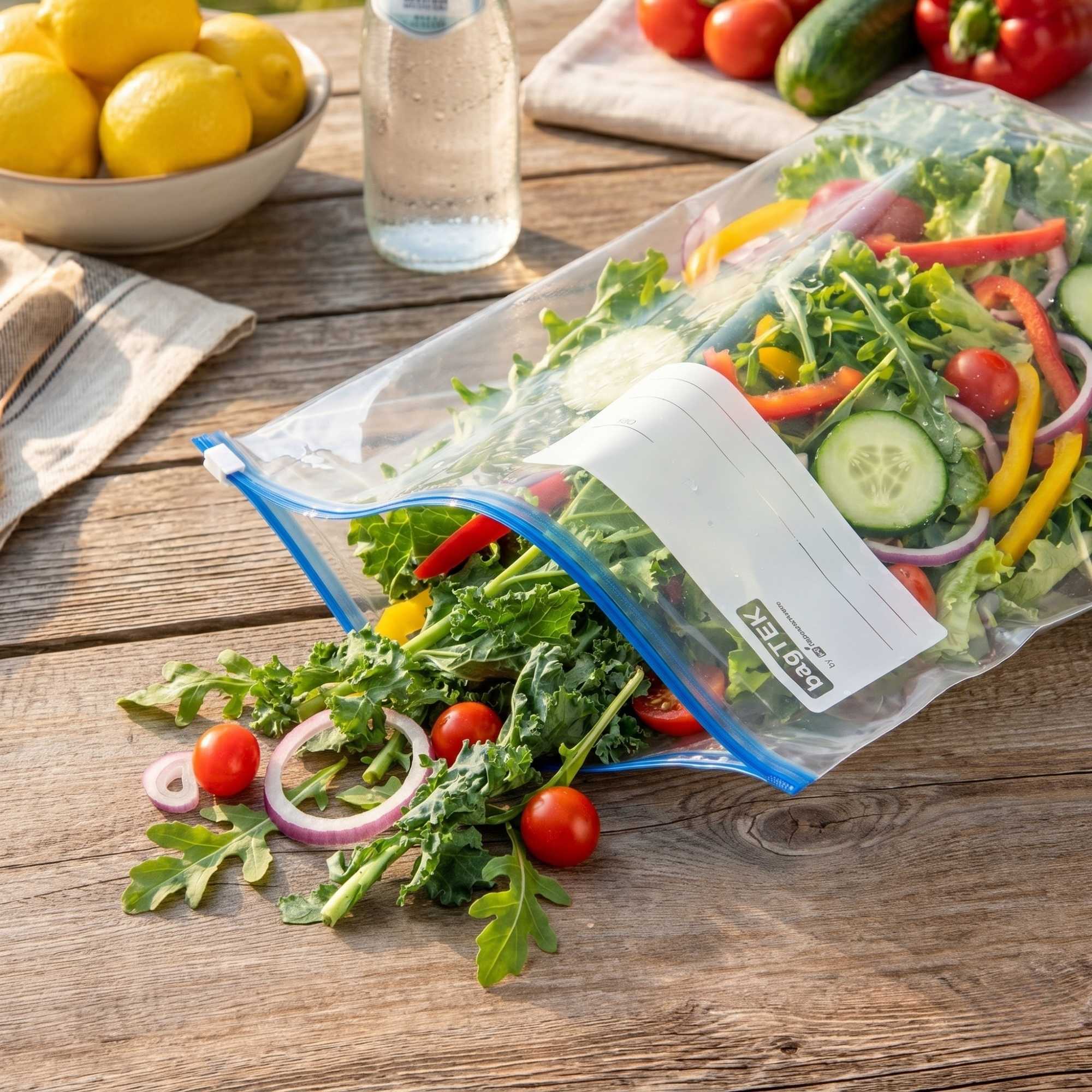 Bag Tek 2 gal Clear Plastic Slider Freezer Bag - Expandable Bottom, Write-On Label, BPA-Free - 13" x 5" x 15" - 1000 count box